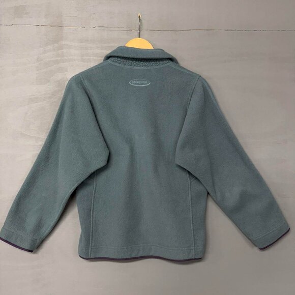 Vintage Patagonia Anorak 1/4 Zip Synchilla Fleece Cyan Blue XS - Picture 4 of 7